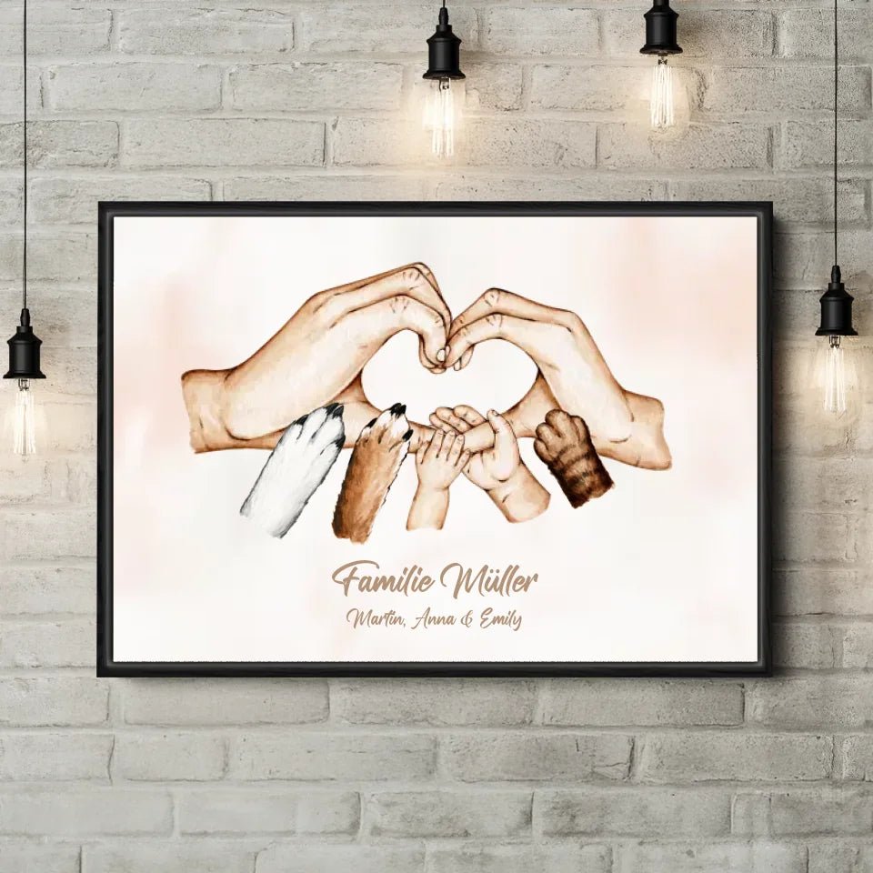 Personalisierte Leinwand - "Familienhände" - LeinwandGlück