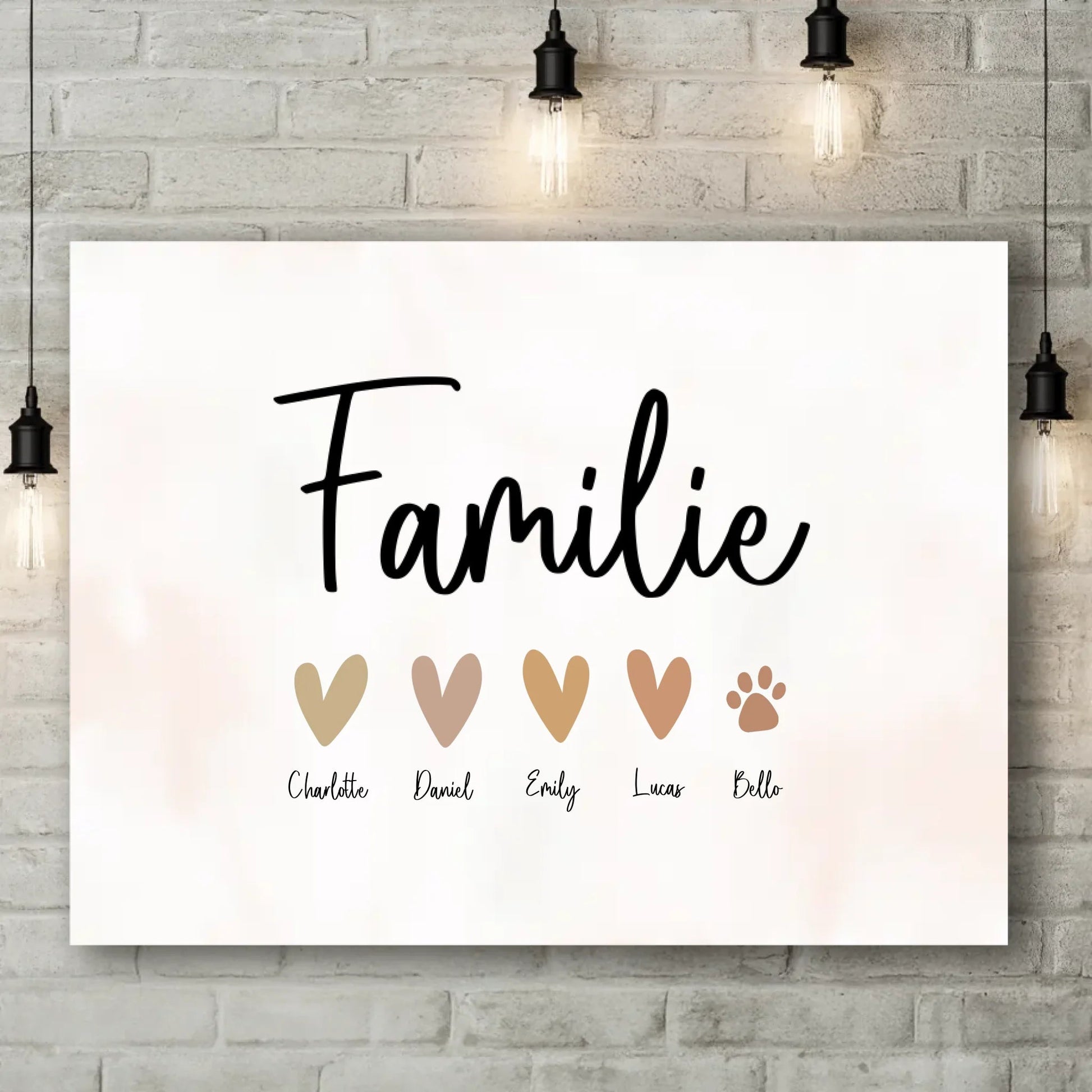 Personalisierte Leinwand - "Familienherzen" - LeinwandGlück