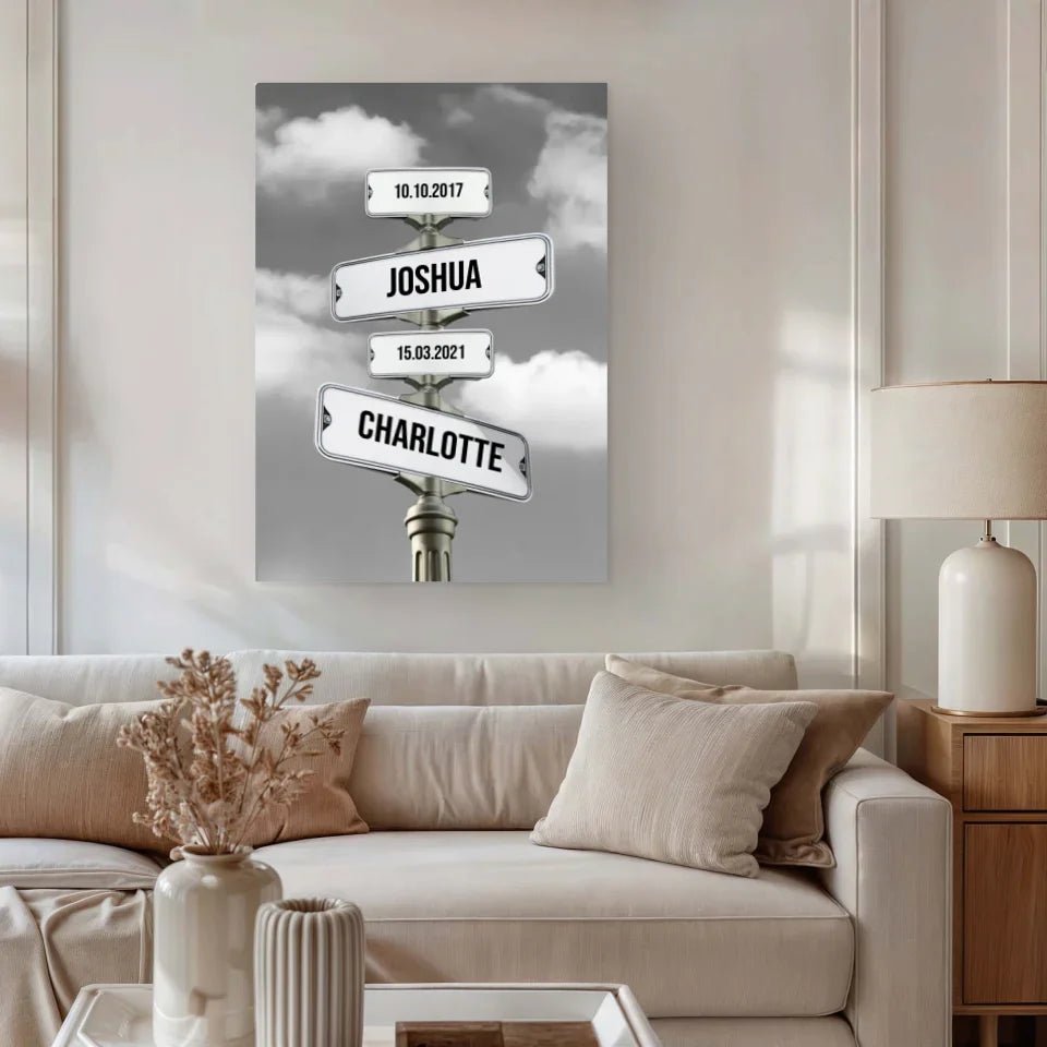 Personalisierte Leinwand - "Familienkreuzung" - LeinwandGlück