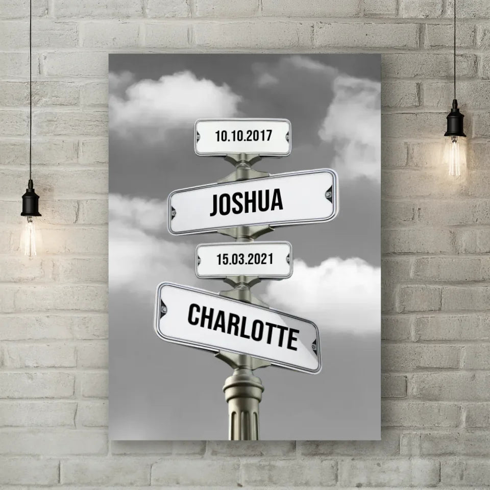 Personalisierte Leinwand - "Familienkreuzung" - LeinwandGlück