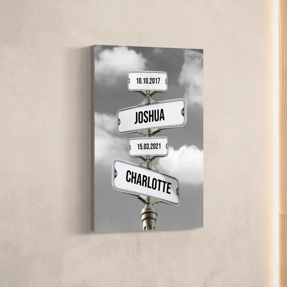Personalisierte Leinwand - "Familienkreuzung" - LeinwandGlück