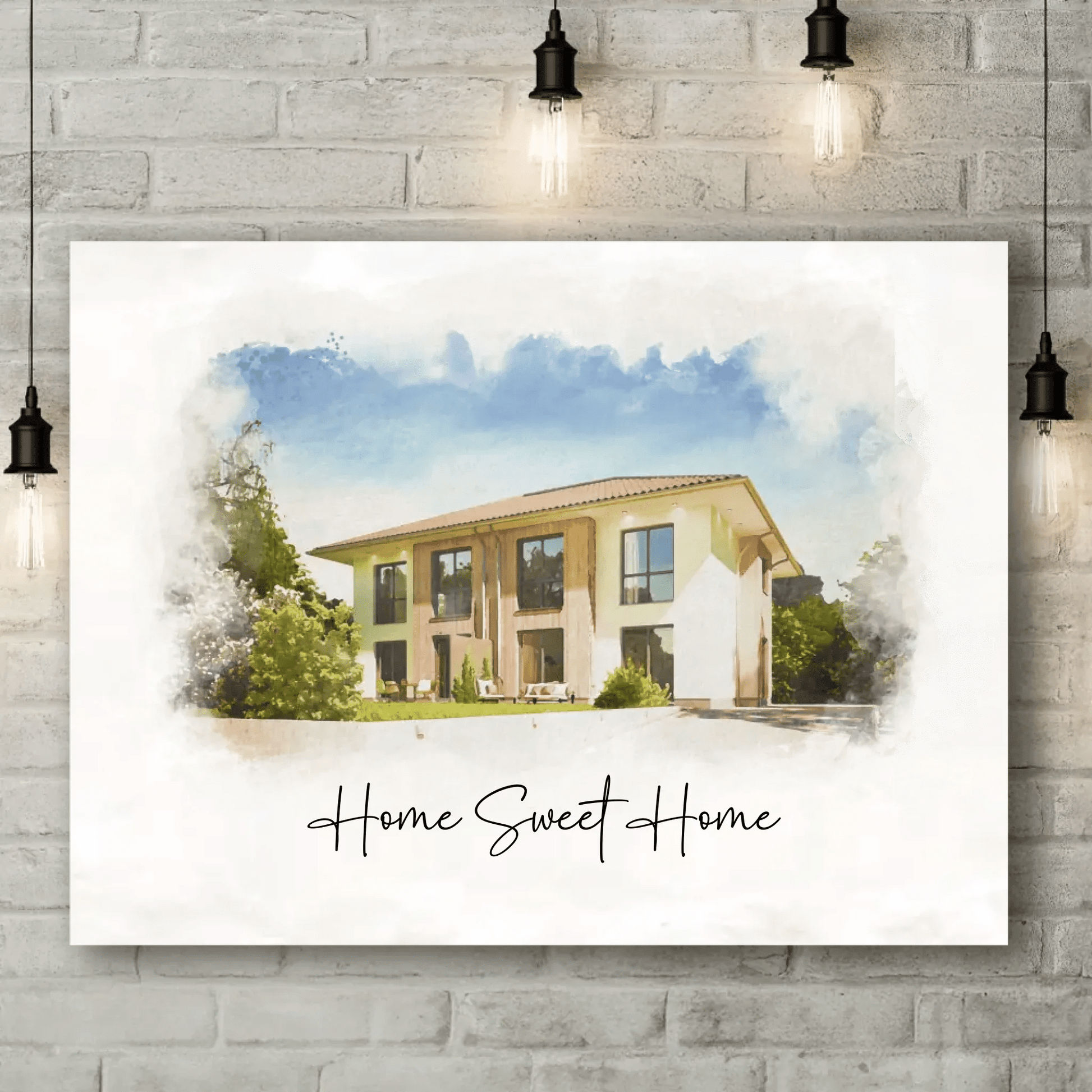 Personalisierte Leinwand - "Haus Aquarell" - LeinwandGlück