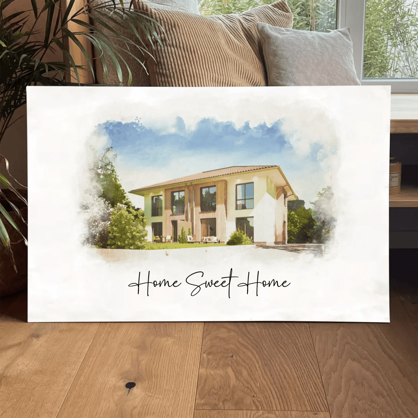 Personalisierte Leinwand - "Haus Aquarell" - LeinwandGlück