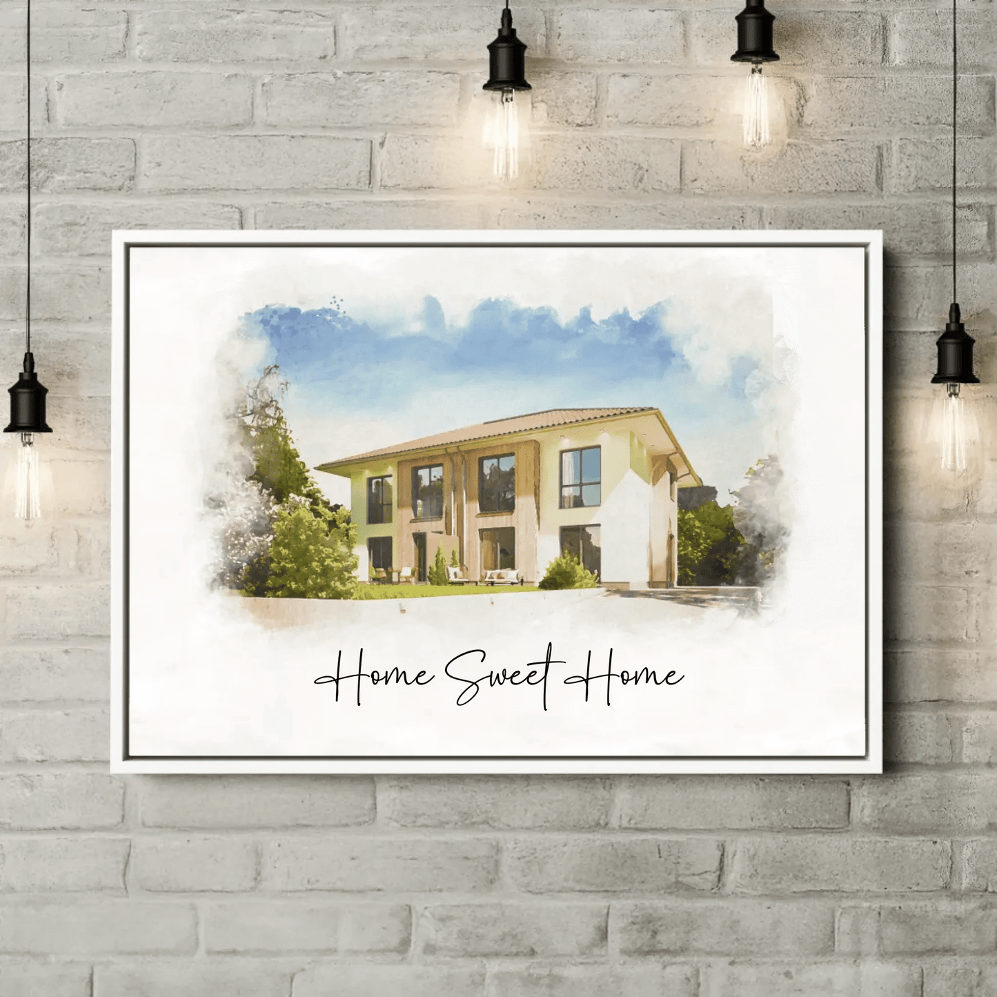 Personalisierte Leinwand - "Haus Aquarell" - LeinwandGlück