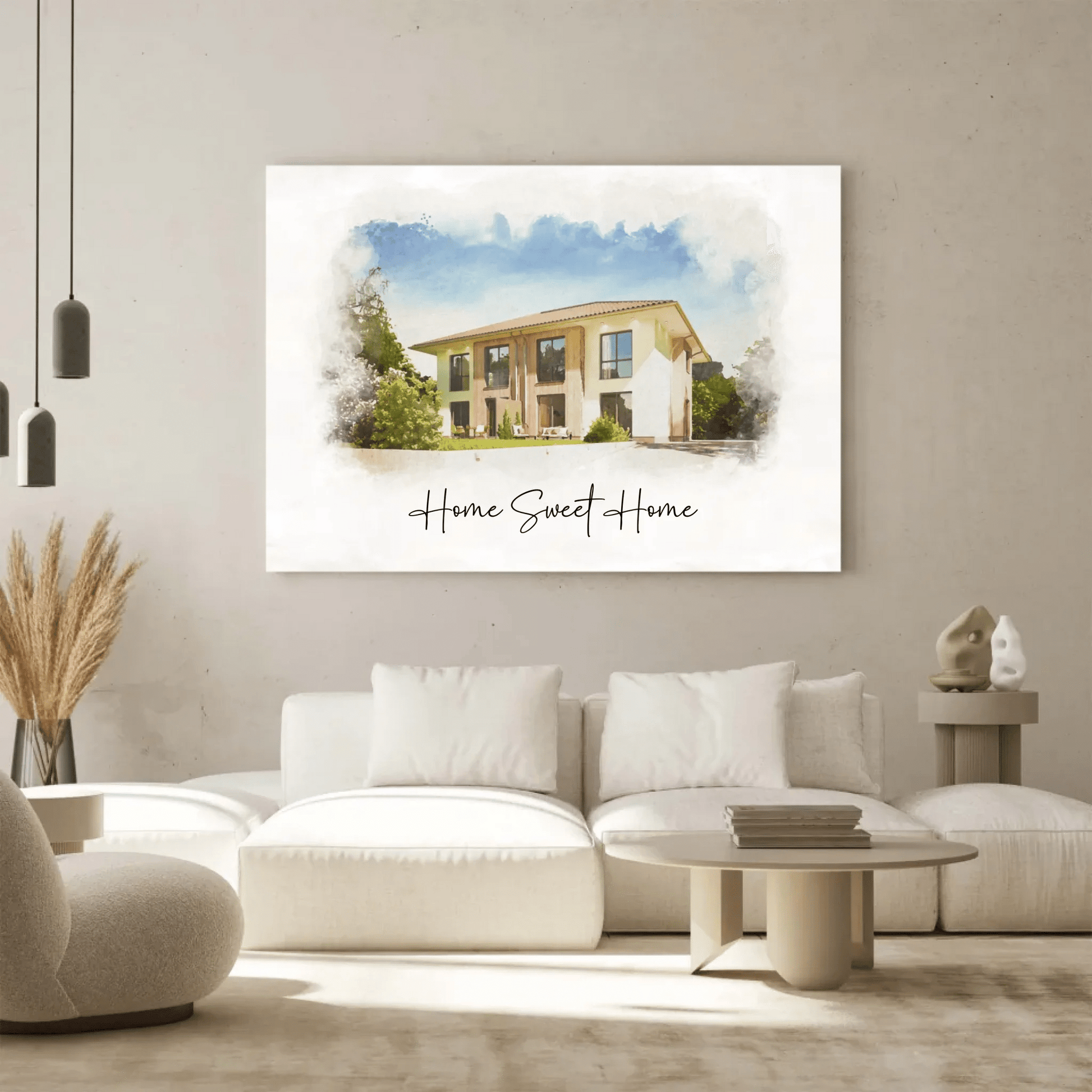 Personalisierte Leinwand - "Haus Aquarell" - LeinwandGlück