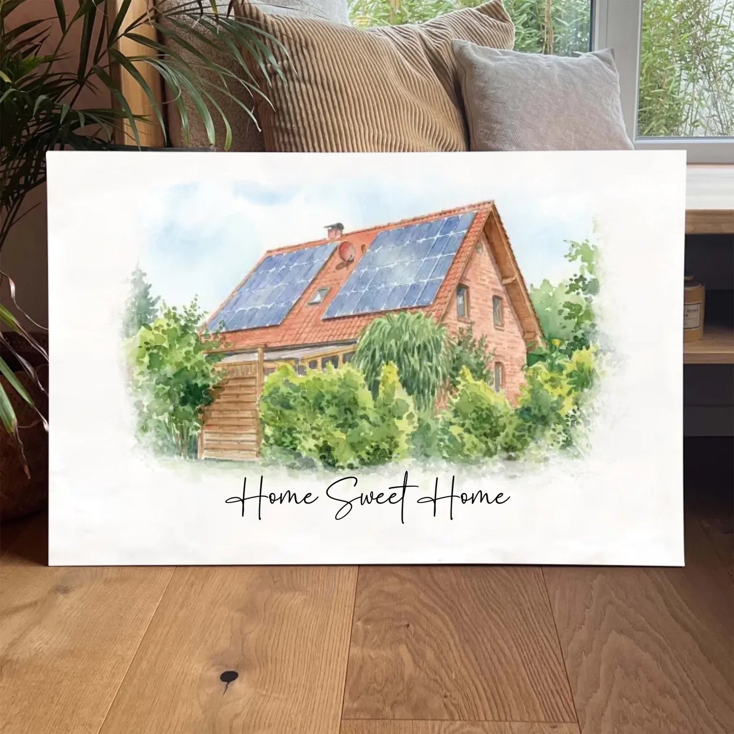 Personalisierte Leinwand - "Haus Aquarell" - LeinwandGlück