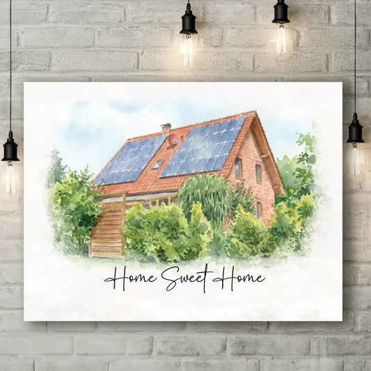 Personalisierte Leinwand - "Haus Aquarell" - LeinwandGlück