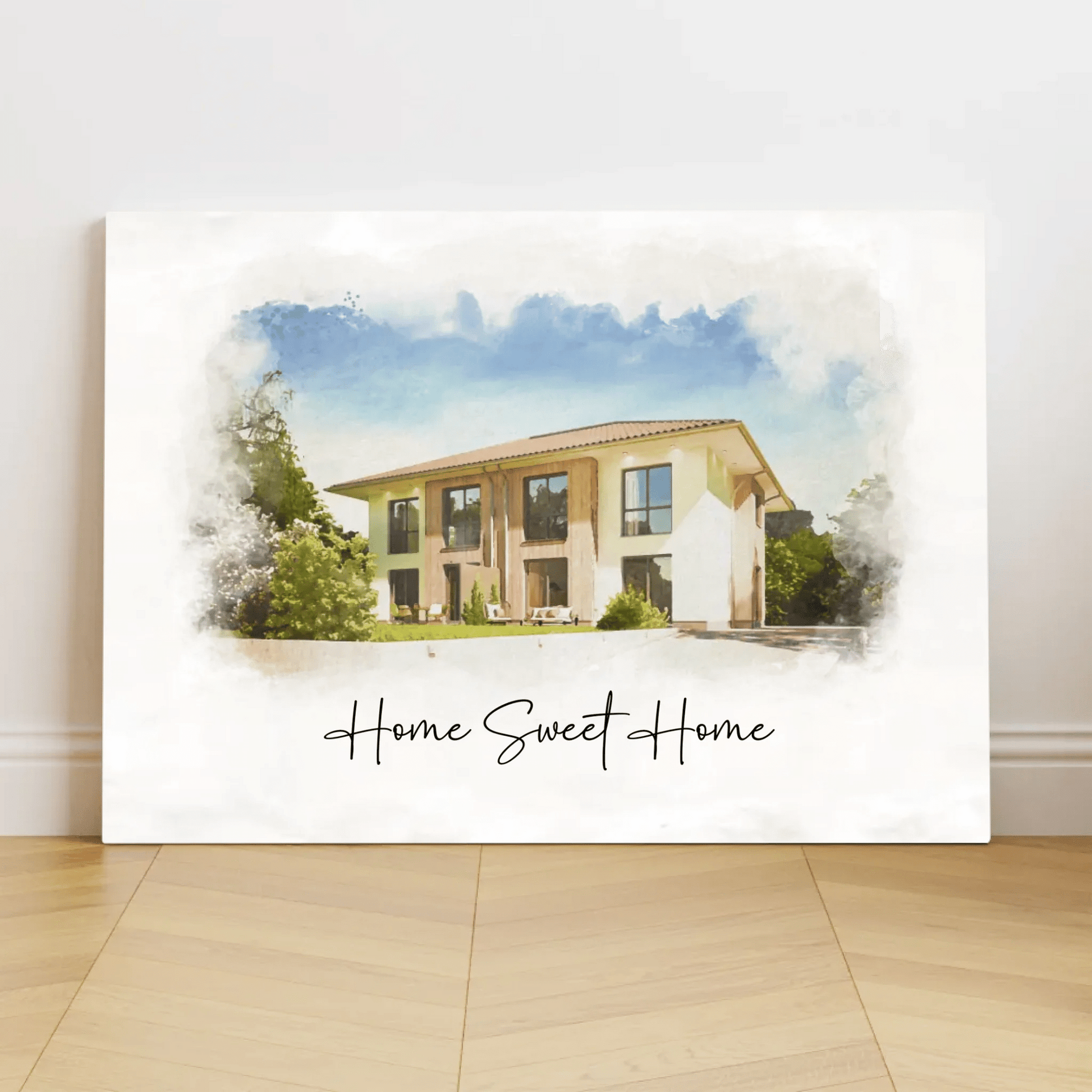 Personalisierte Leinwand - "Haus Aquarell" - LeinwandGlück
