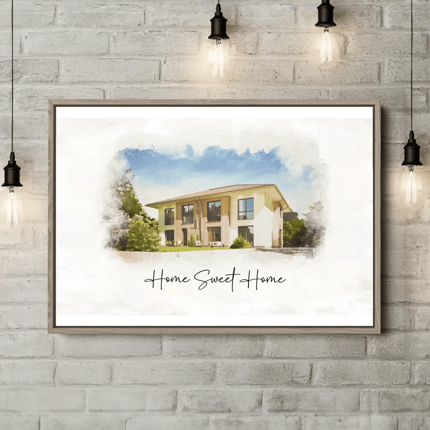 Personalisierte Leinwand - "Haus Aquarell" - LeinwandGlück
