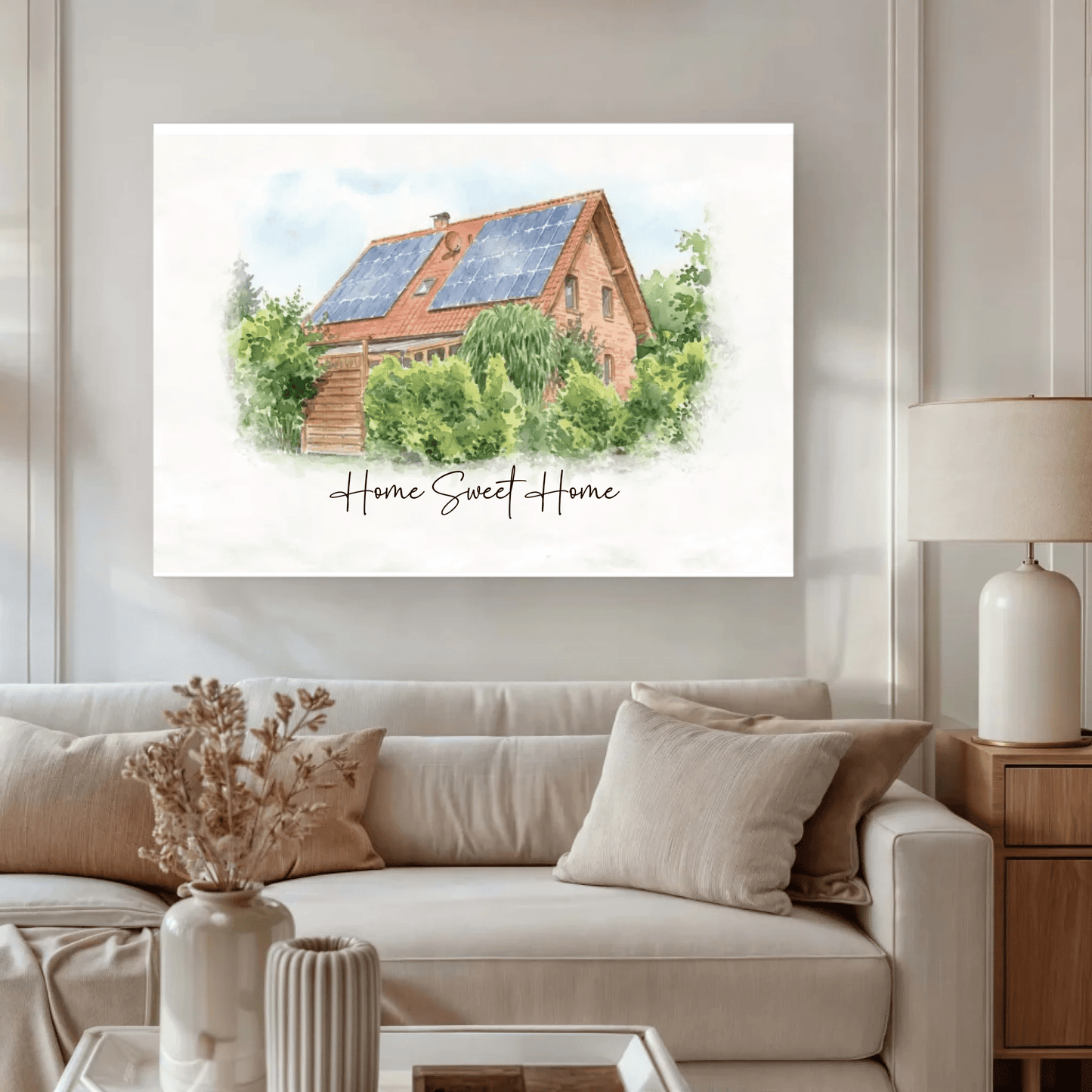 Personalisierte Leinwand - "Haus Aquarell" - LeinwandGlück