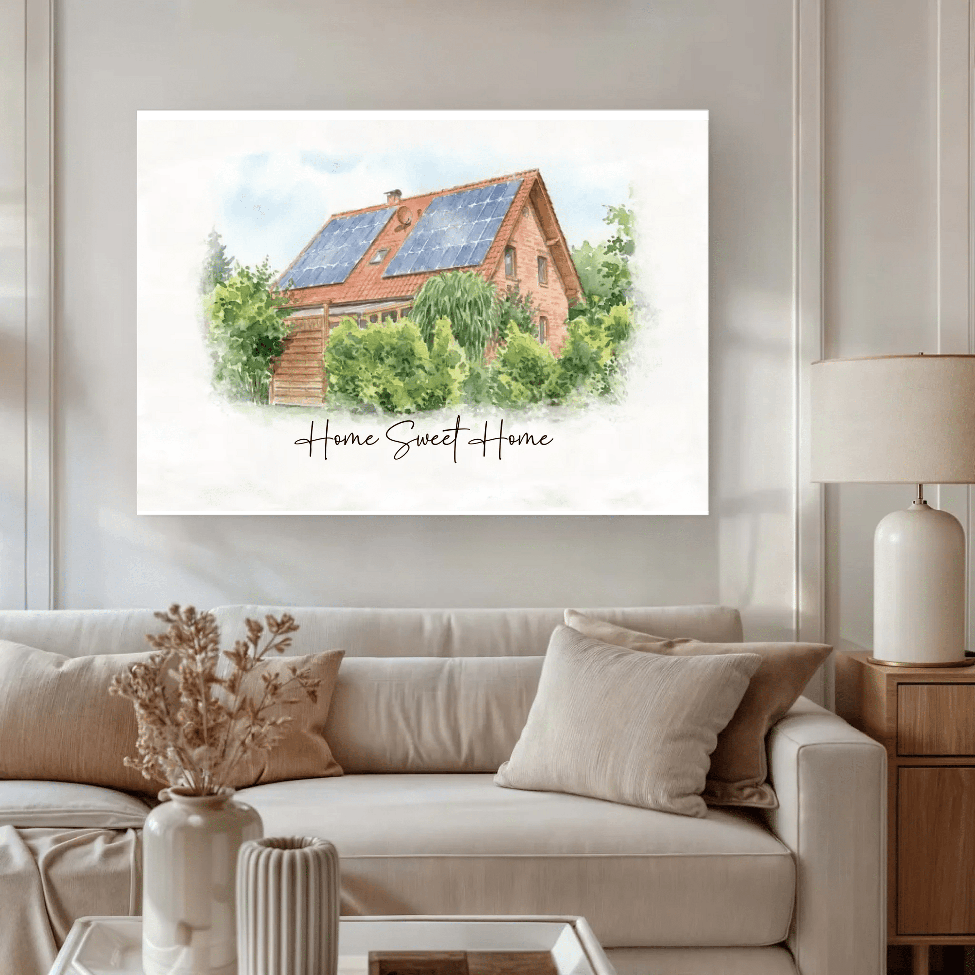 Personalisierte Leinwand - "Haus Aquarell" - LeinwandGlück