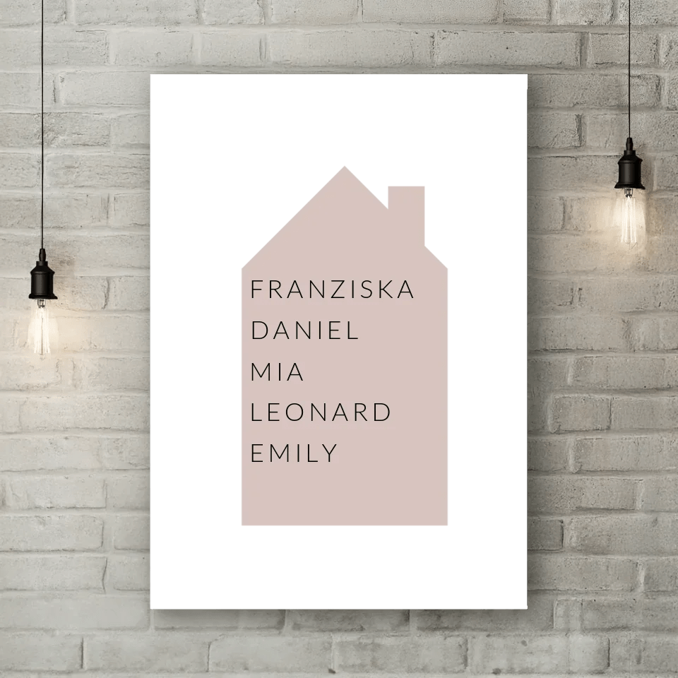 Personalisierte Leinwand - "Hausglück" - LeinwandGlück