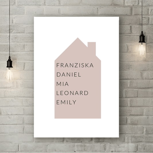 Personalisierte Leinwand - "Hausglück" - LeinwandGlück