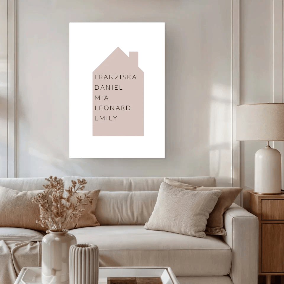 Personalisierte Leinwand - "Hausglück" - LeinwandGlück