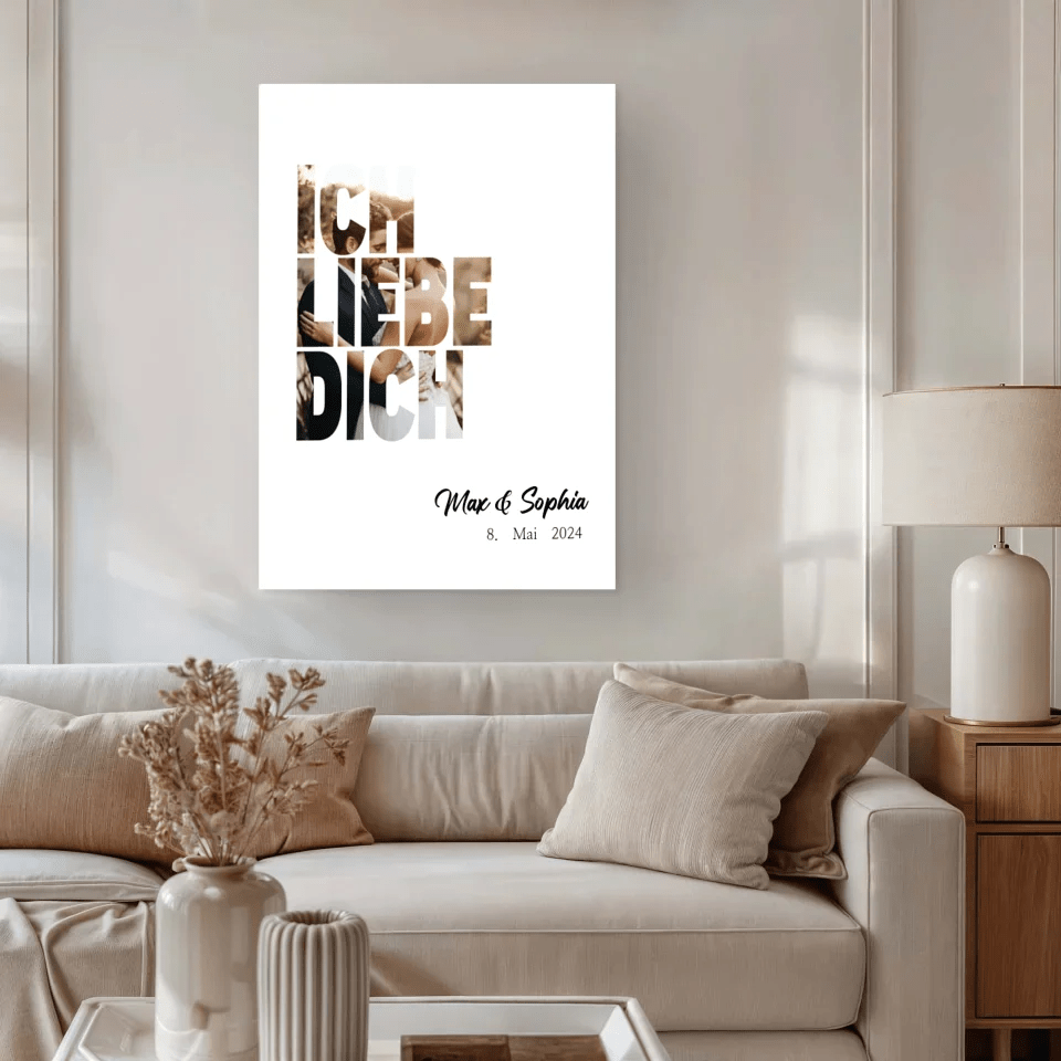 Personalisierte Leinwand - "Ich Liebe Dich" - LeinwandGlück