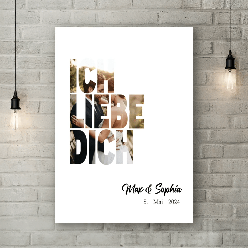 Personalisierte Leinwand - "Ich Liebe Dich" - LeinwandGlück