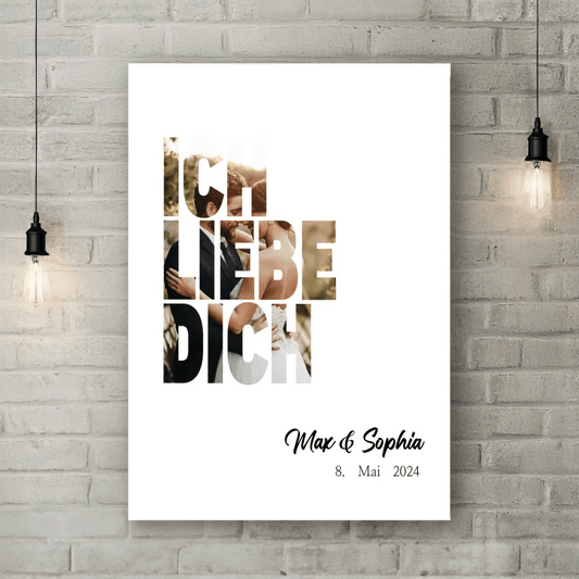 Personalisierte Leinwand - "Ich Liebe Dich" - LeinwandGlück