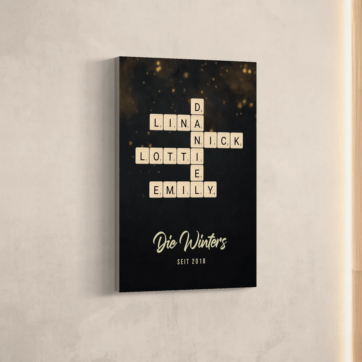 Personalisierte Leinwand - "Kreuzworträtsel dunkel" - LeinwandGlück