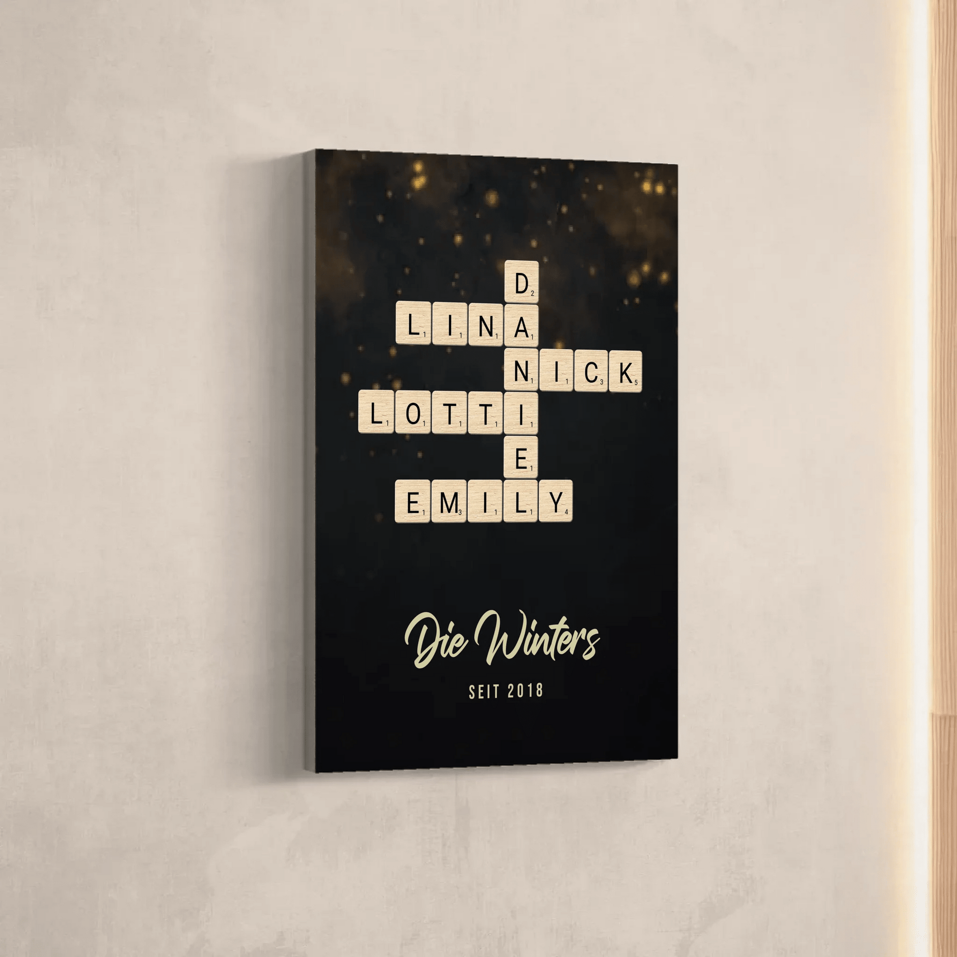 Personalisierte Leinwand - "Kreuzworträtsel dunkel" - LeinwandGlück