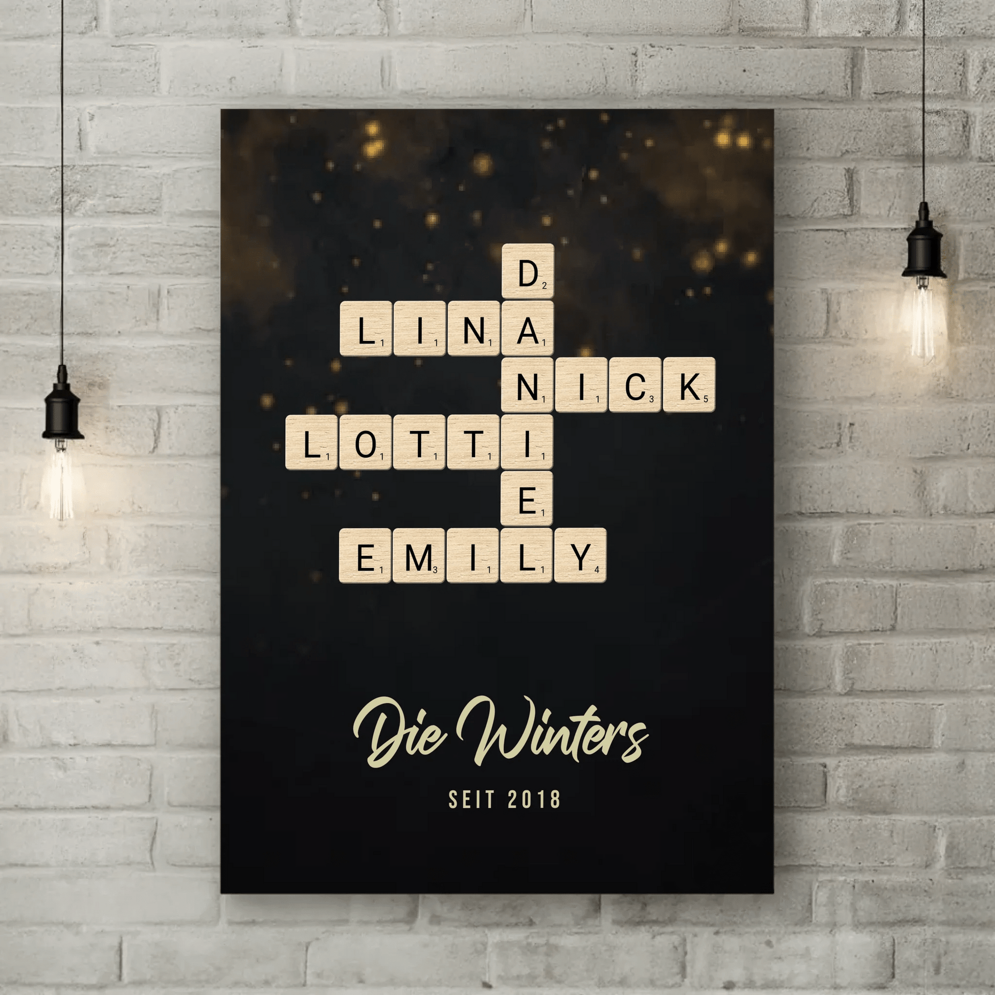 Personalisierte Leinwand - "Kreuzworträtsel dunkel" - LeinwandGlück