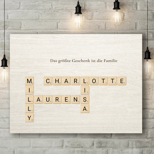 Personalisierte Leinwand - "Kreuzworträtsel Enkel" - LeinwandGlück