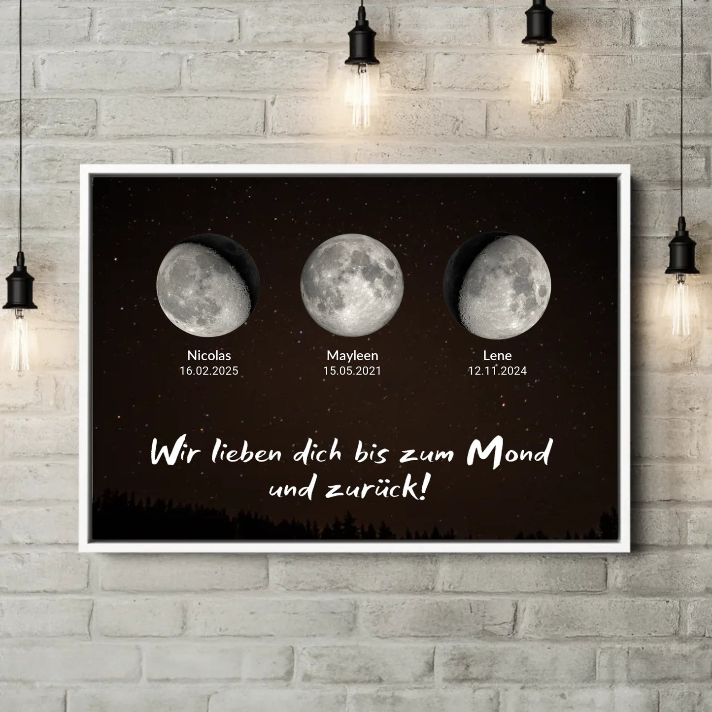 Personalisierte Leinwand - "Mondphasen" - LeinwandGlück