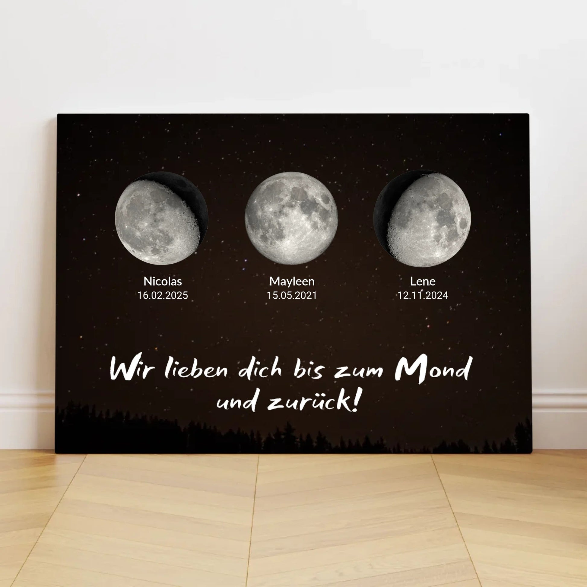 Personalisierte Leinwand - "Mondphasen" - LeinwandGlück