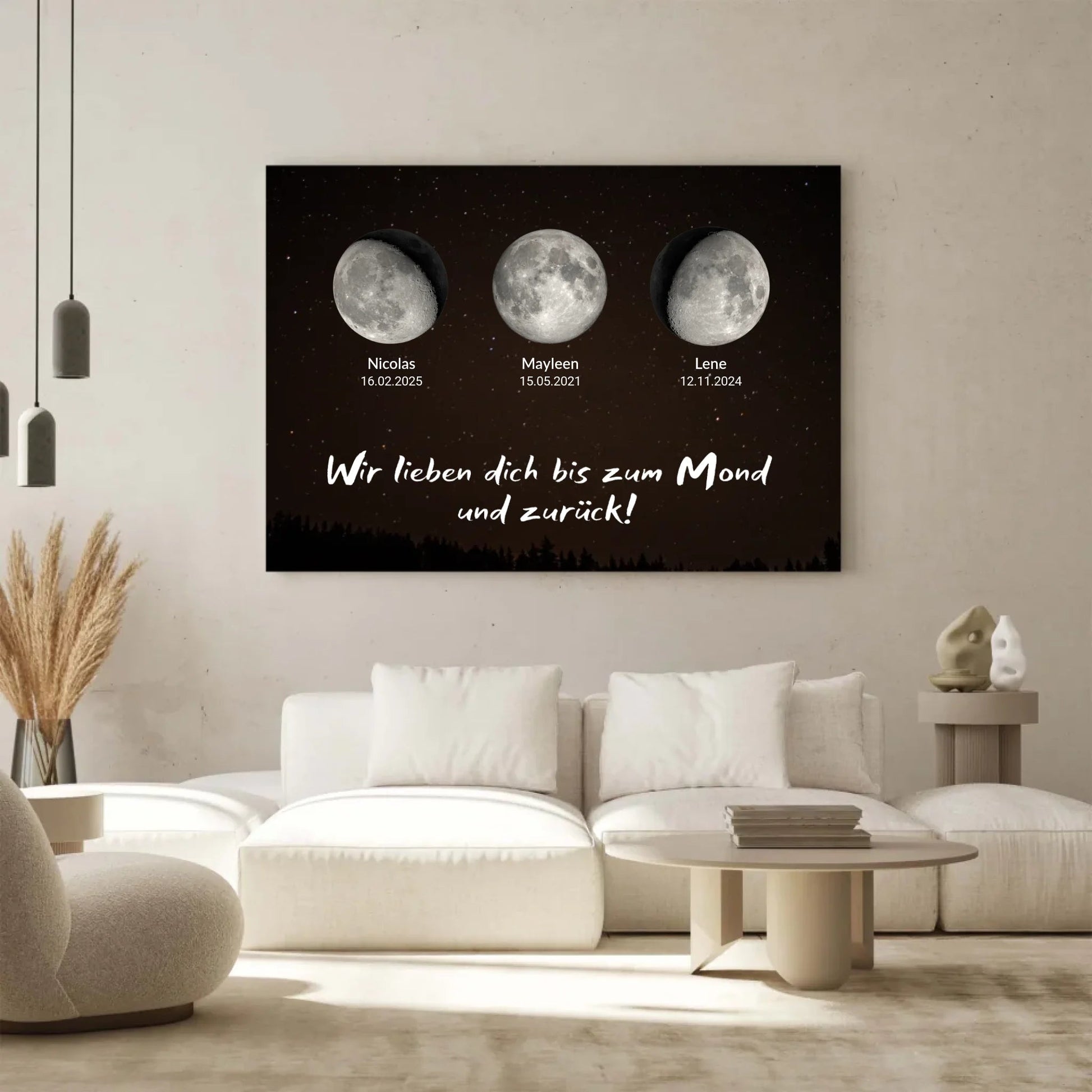 Personalisierte Leinwand - "Mondphasen" - LeinwandGlück