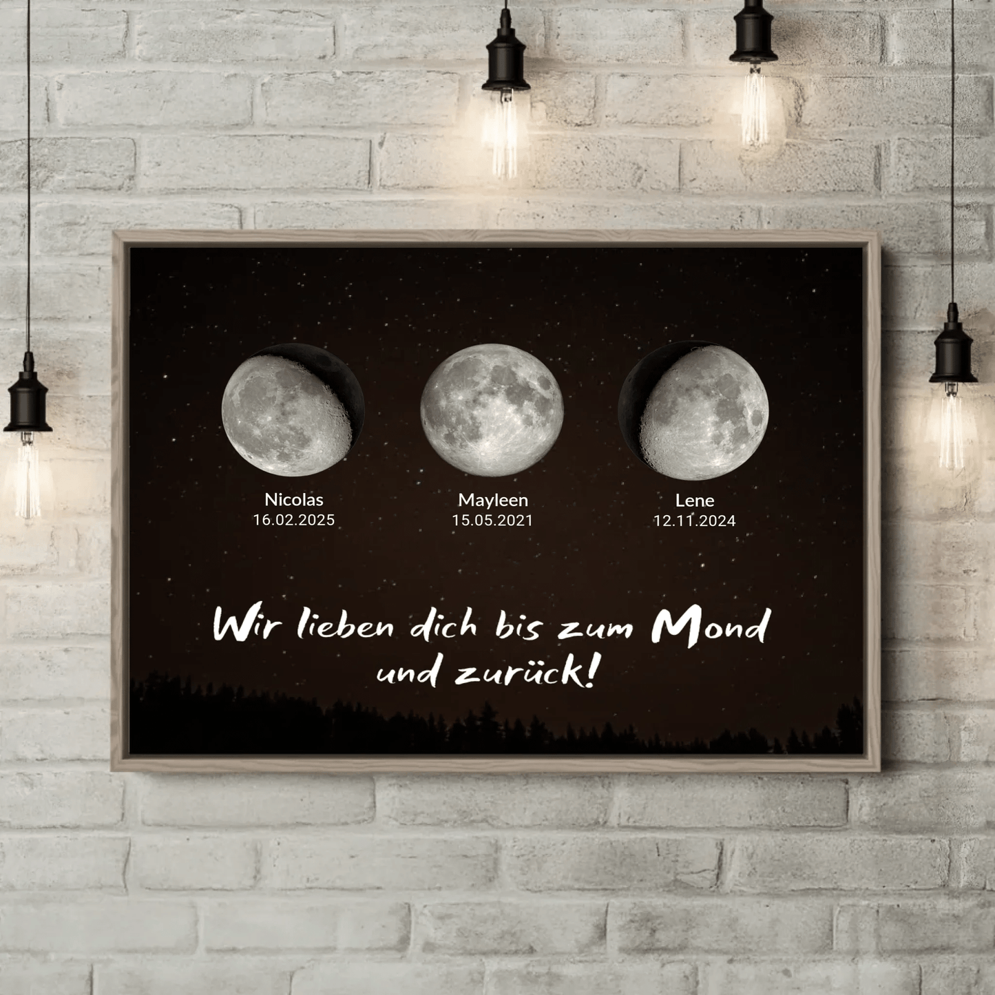 Personalisierte Leinwand - "Mondphasen" - LeinwandGlück
