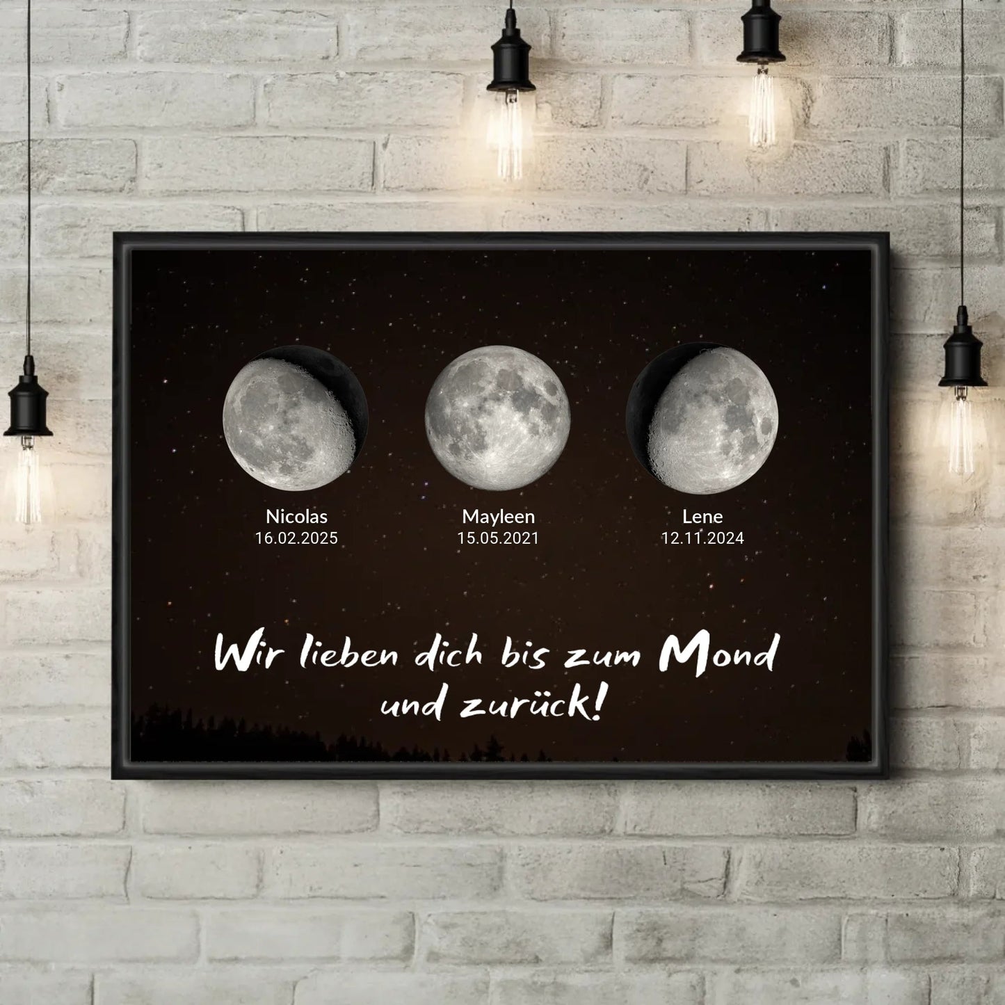 Personalisierte Leinwand - "Mondphasen" - LeinwandGlück