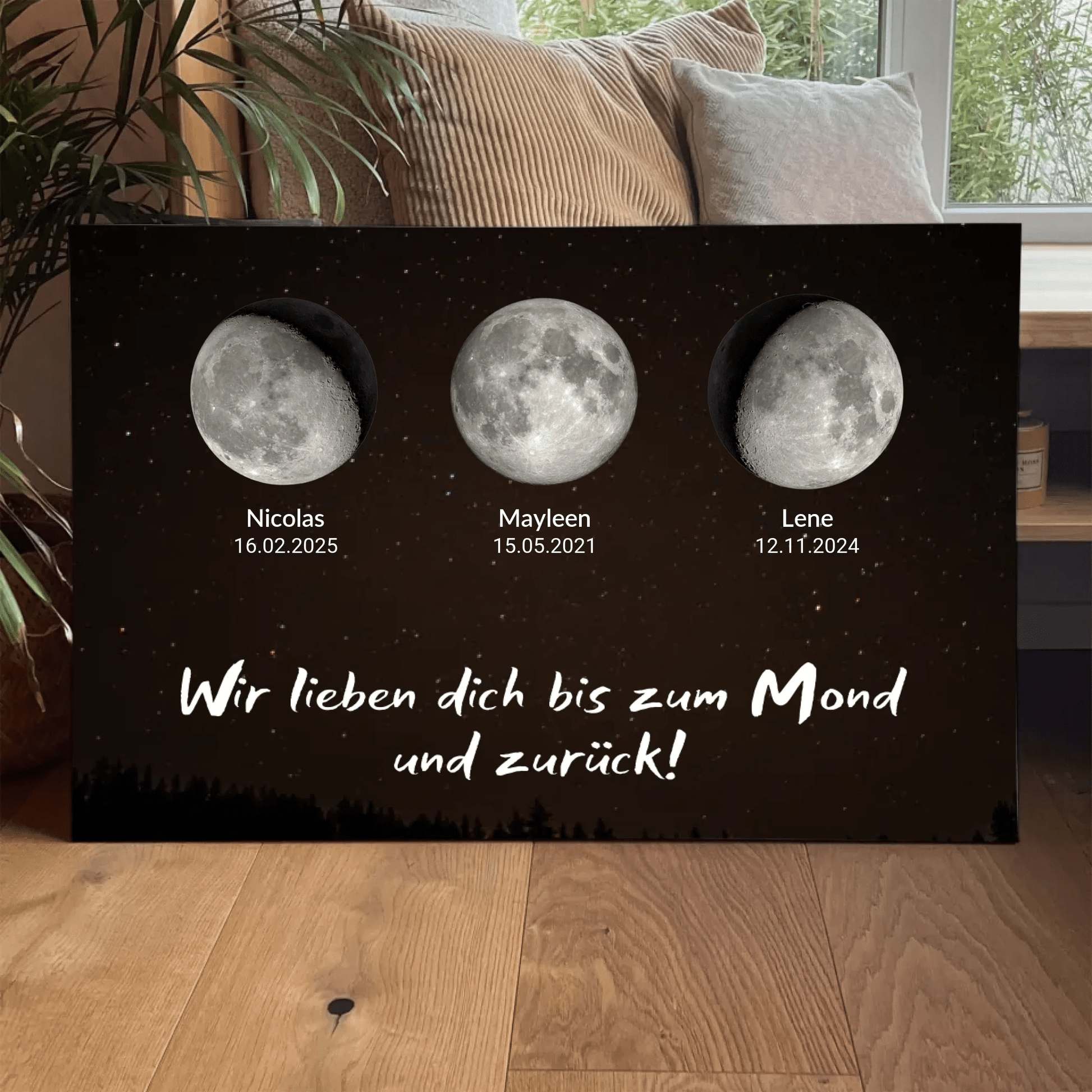 Personalisierte Leinwand - "Mondphasen" - LeinwandGlück