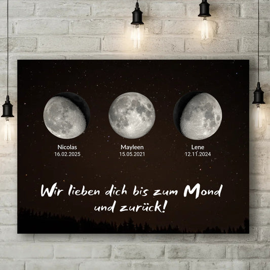 Personalisierte Leinwand - "Mondphasen" - LeinwandGlück