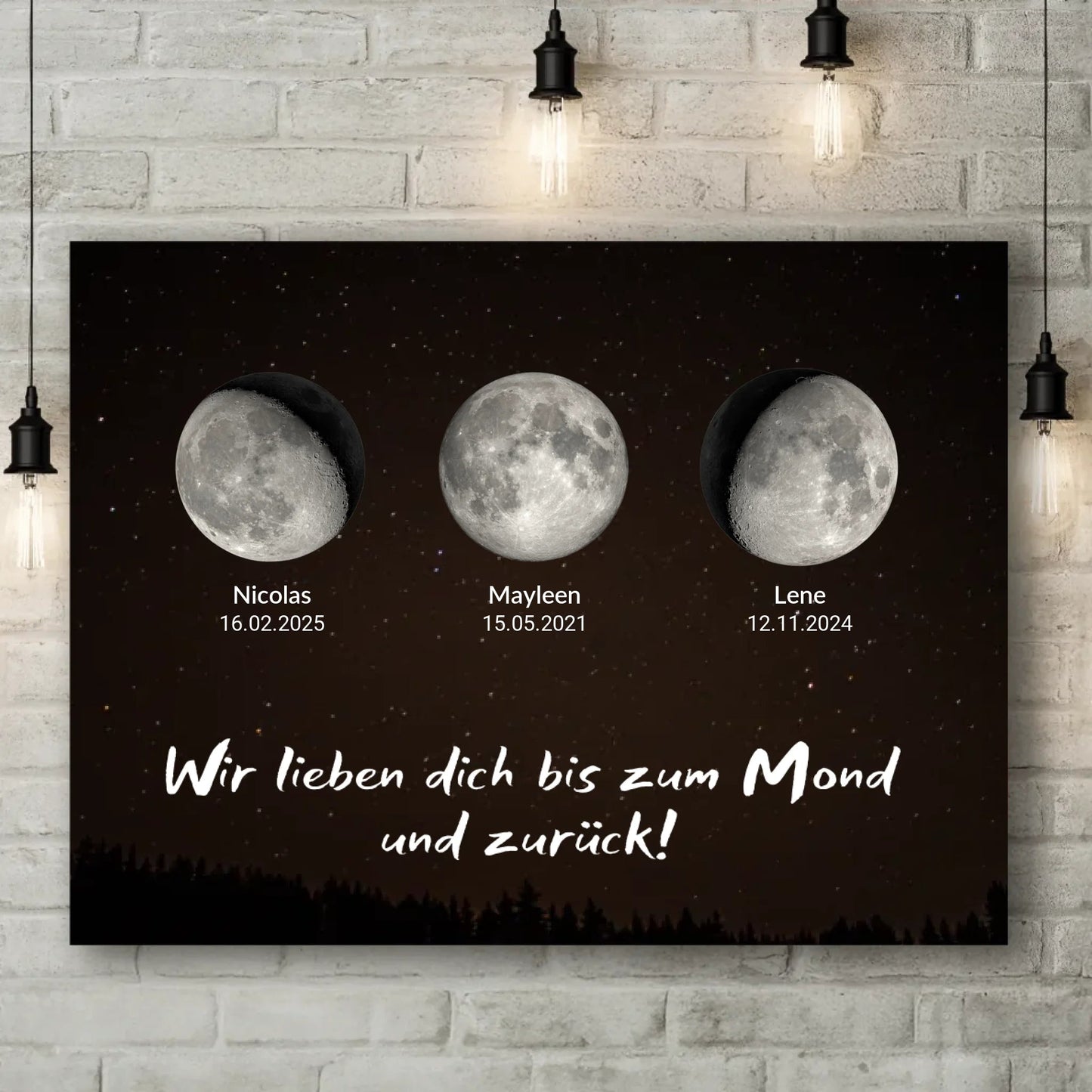 Personalisierte Leinwand - "Mondphasen" - LeinwandGlück