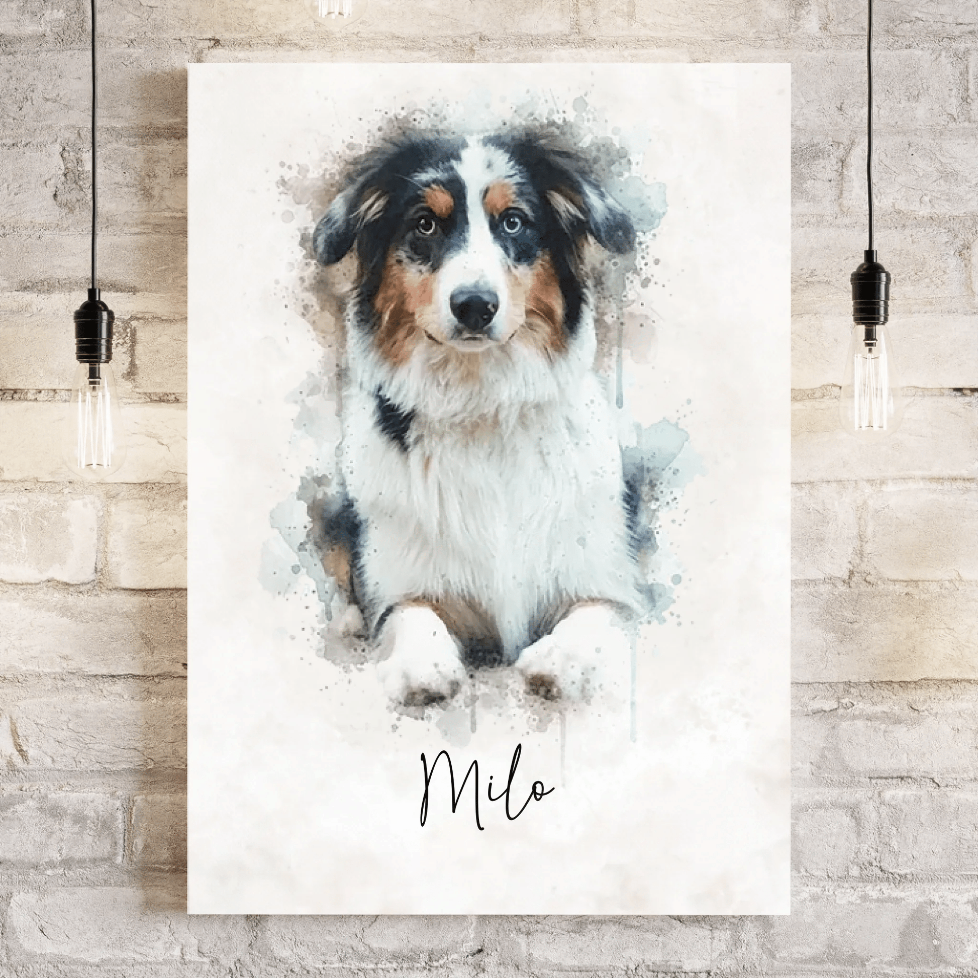 Personalisierte Leinwand - "Tierportrait Aquarell" - LeinwandGlück