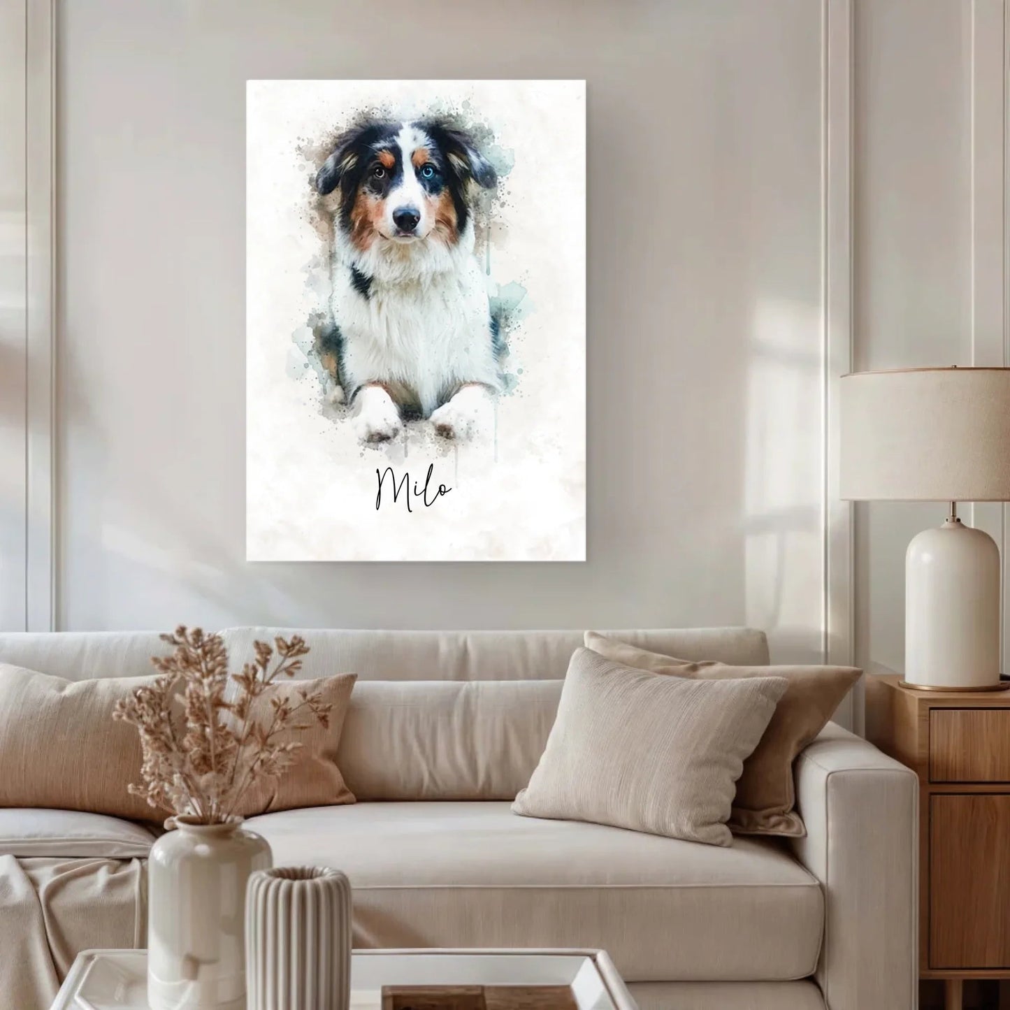 Personalisierte Leinwand - "Tierportrait Aquarell" - LeinwandGlück