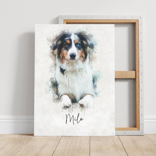 Personalisierte Leinwand - "Tierportrait Aquarell" - LeinwandGlück