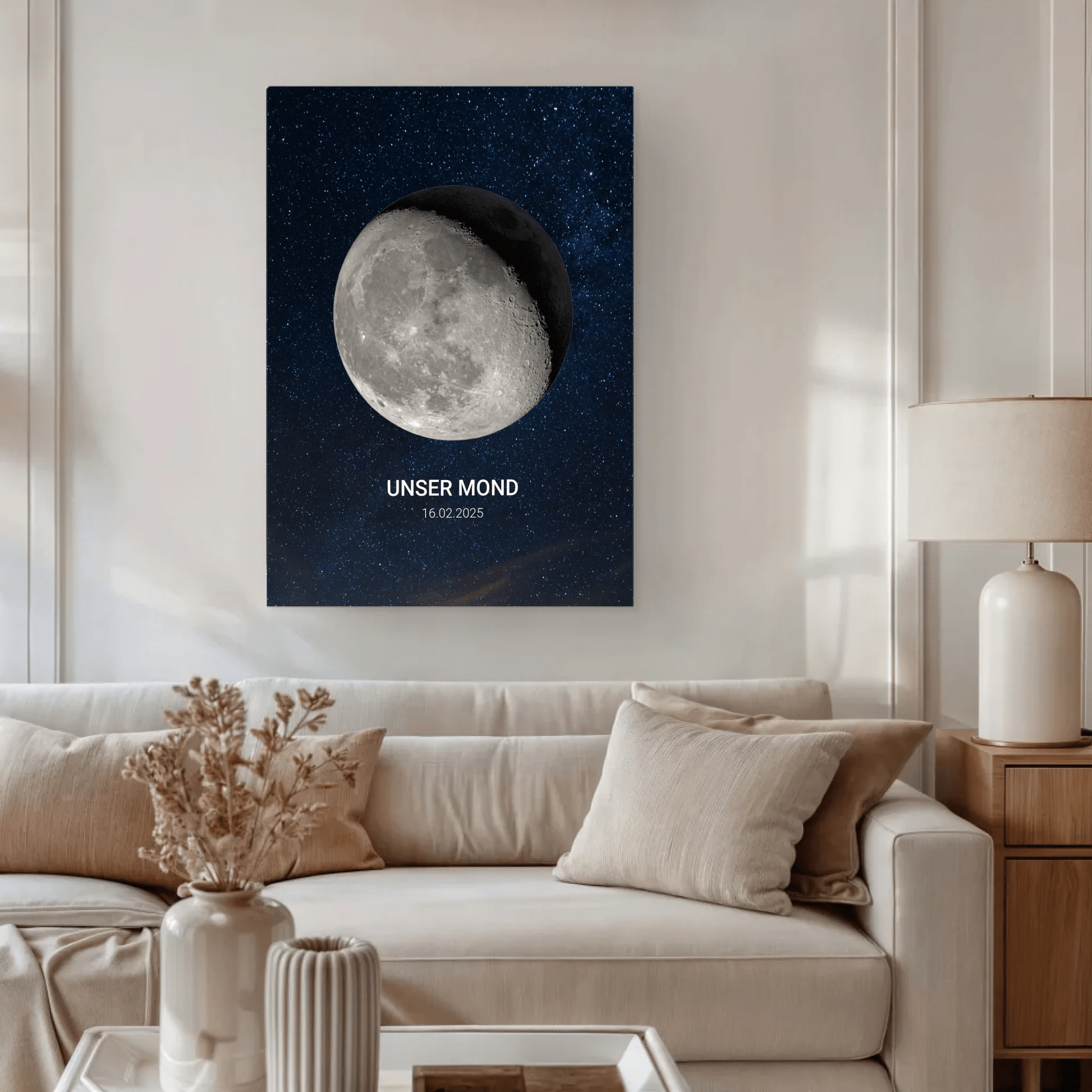 Personalisierte Leinwand - "Unser Mond" - LeinwandGlück
