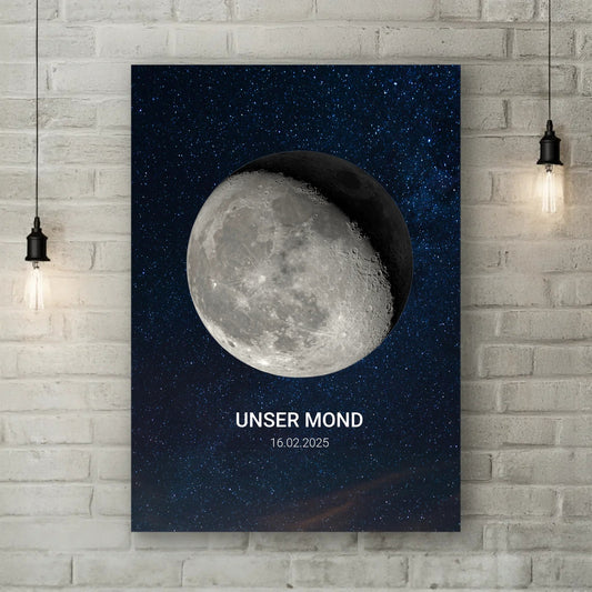 Personalisierte Leinwand - "Unser Mond" - LeinwandGlück