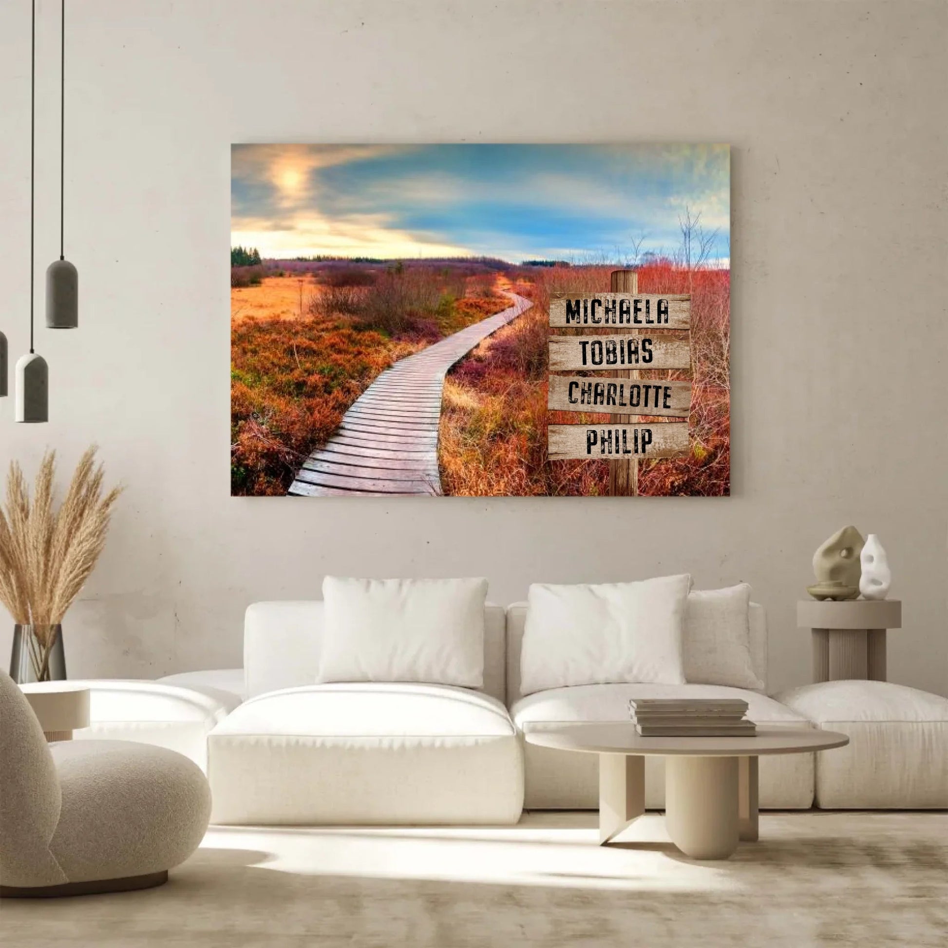 Personalisierte Leinwand - "Wegweiser Familie" - LeinwandGlück