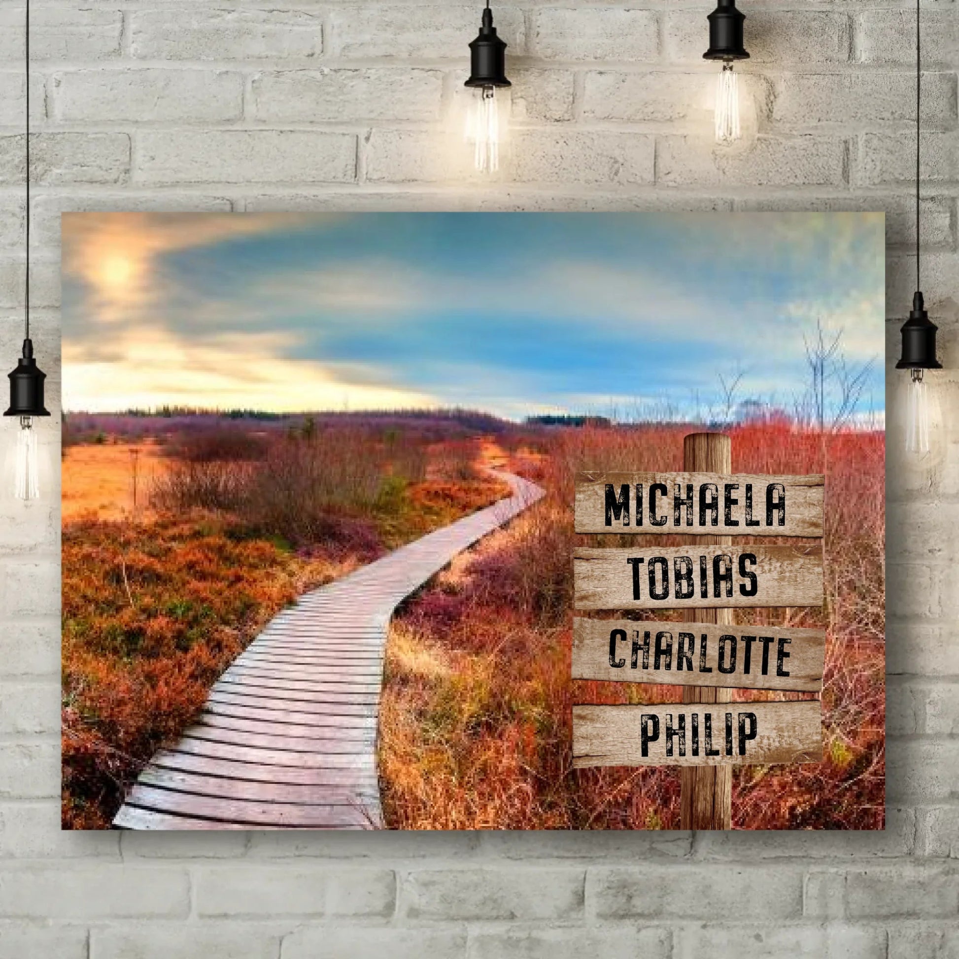 Personalisierte Leinwand - "Wegweiser Familie" - LeinwandGlück