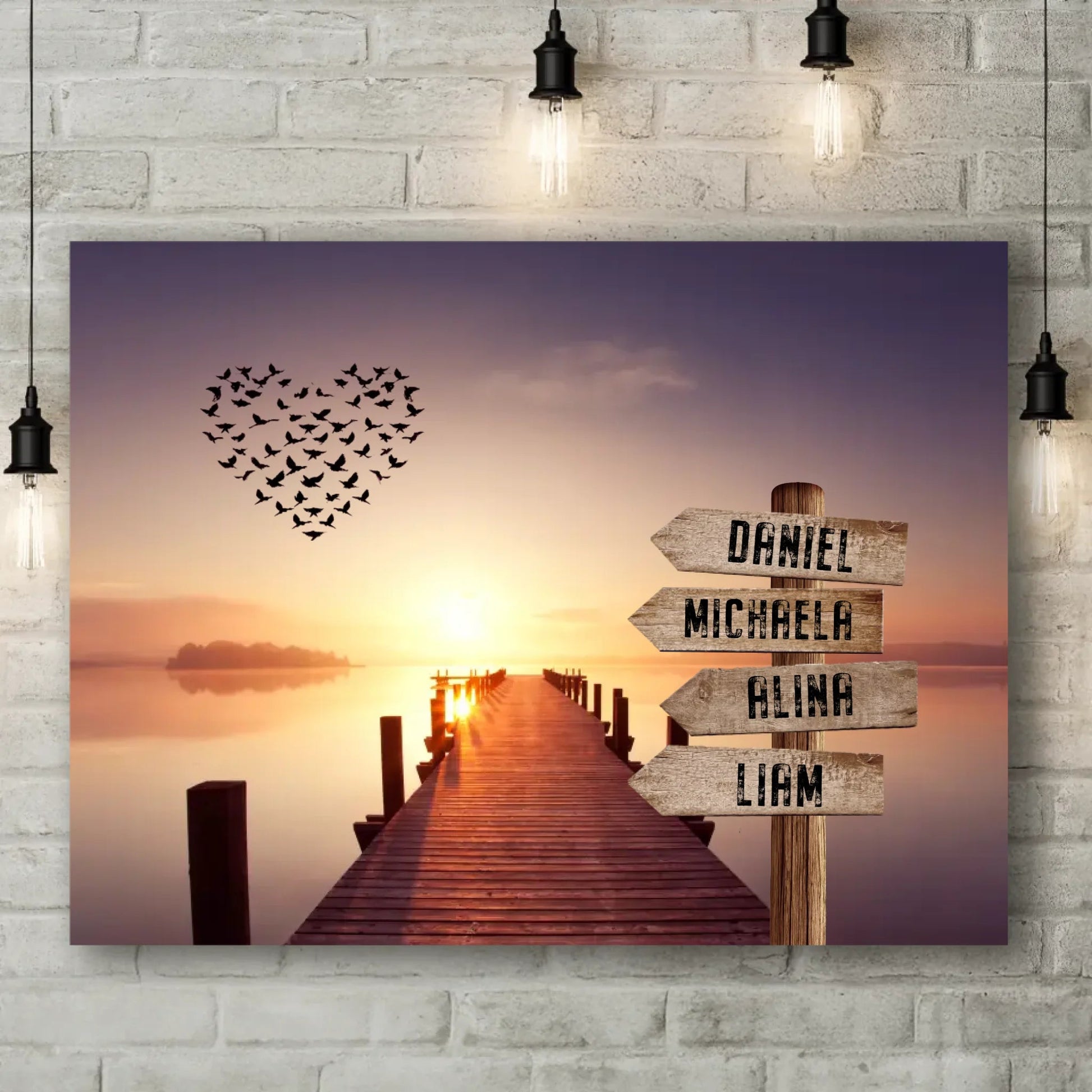 Personalisierte Leinwand - "Wegweiser Steg" - LeinwandGlück