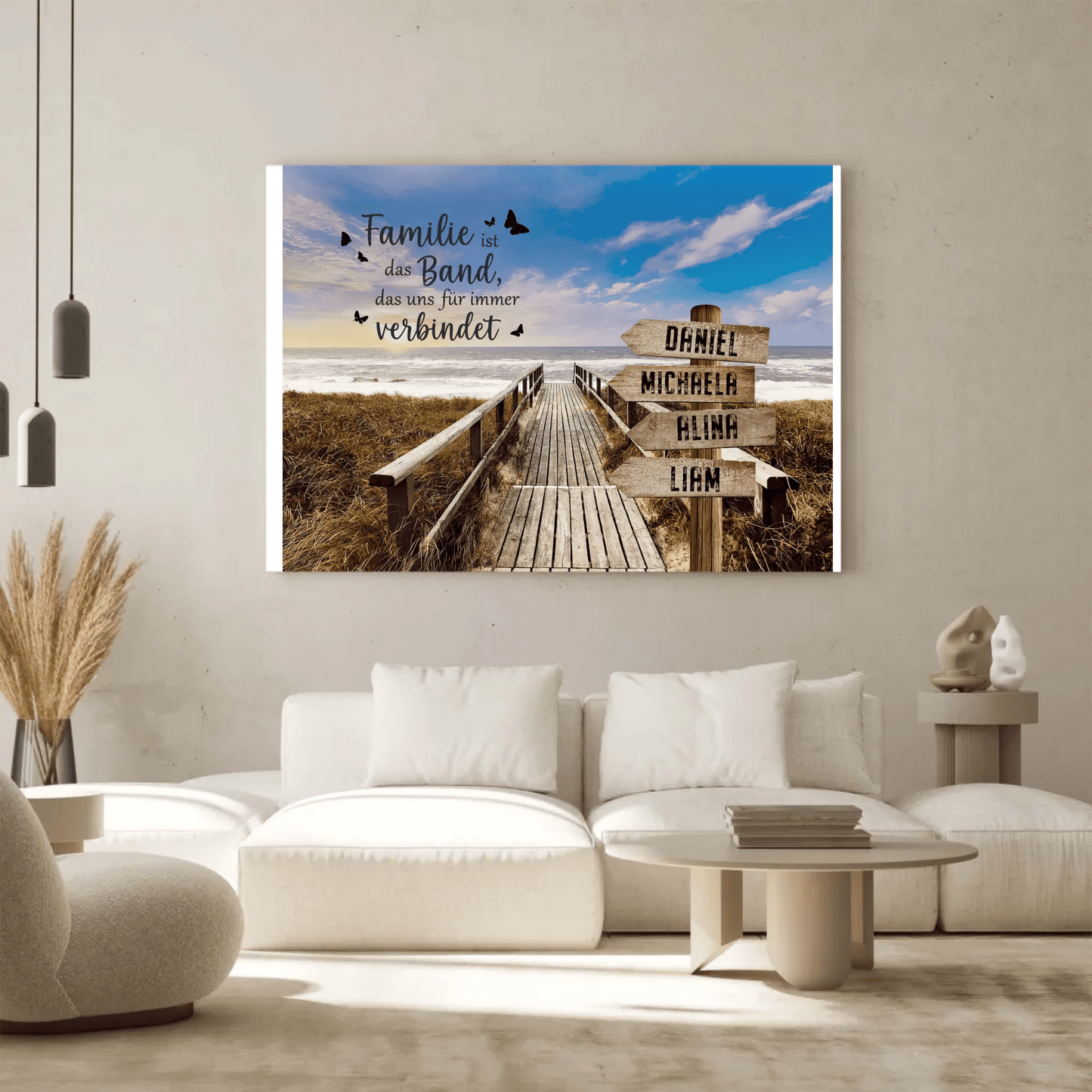 Personalisierte Leinwand - "Wegweiser Strand" - LeinwandGlück