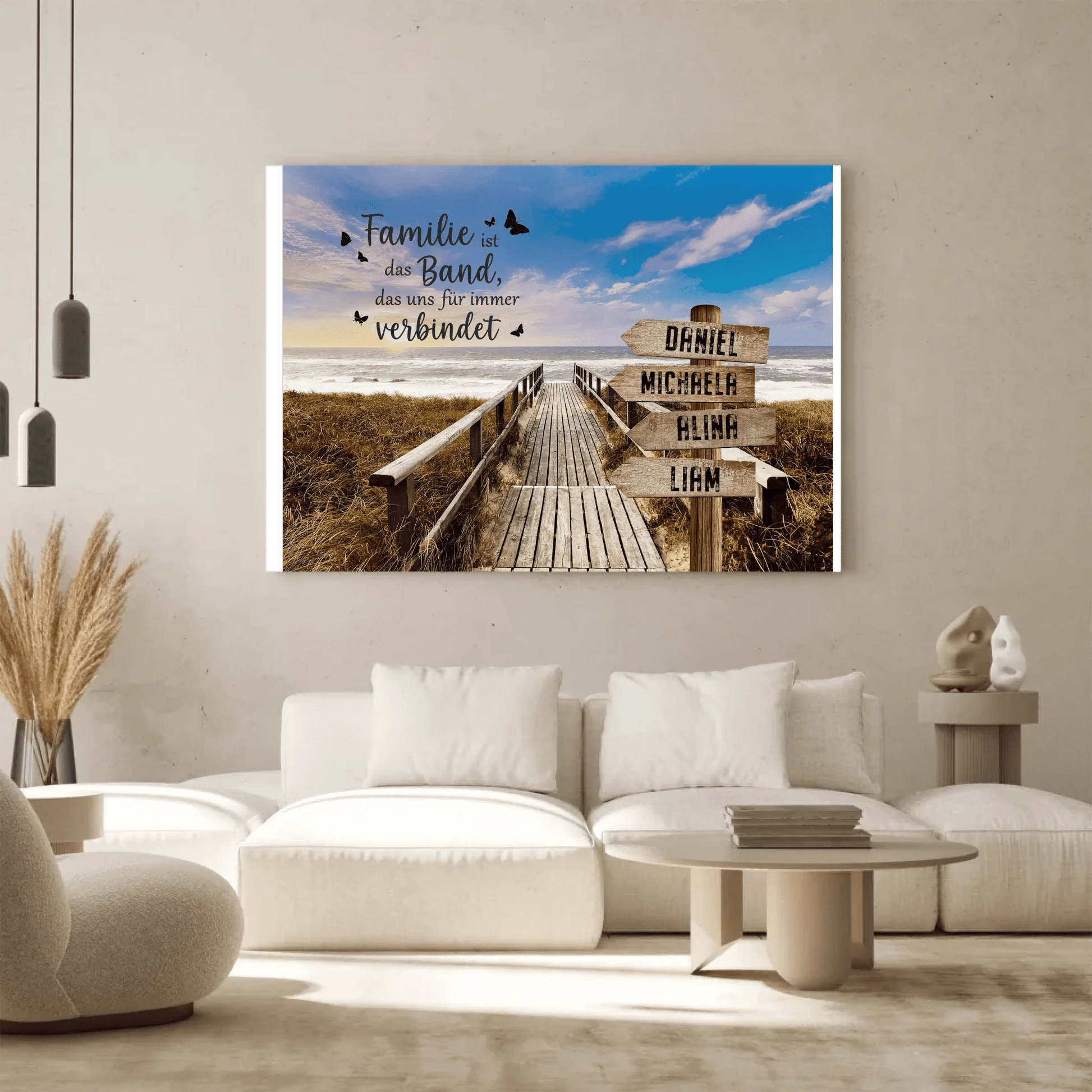 Personalisierte Leinwand - "Wegweiser Strand" - LeinwandGlück