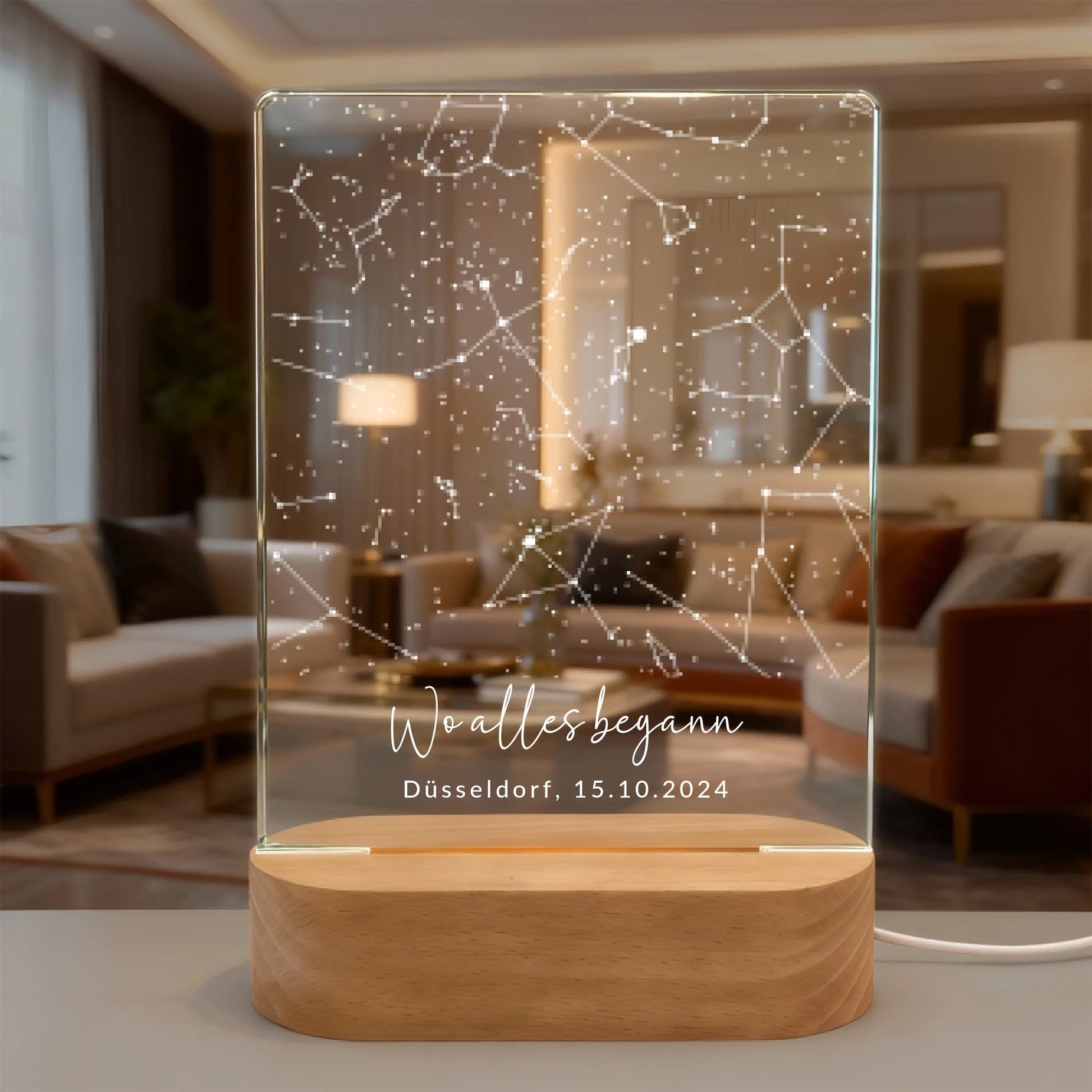 Personalisierte Sternenkarte als Nachtlicht - LeinwandGlück