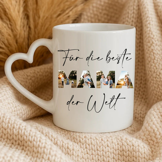 Personalisierte Tasse - "Für die beste Mama | Foto" - LeinwandGlück