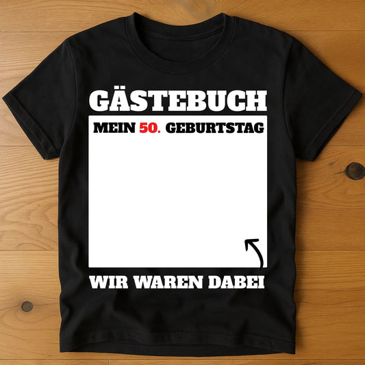 Personalisiertes Gästebuch T-Shirt - LeinwandGlück