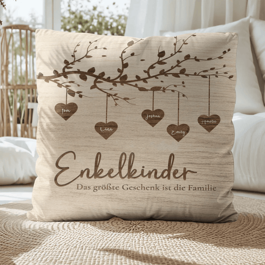 Personalisiertes Kissen - "Enkelkinder", Geschenk für Oma