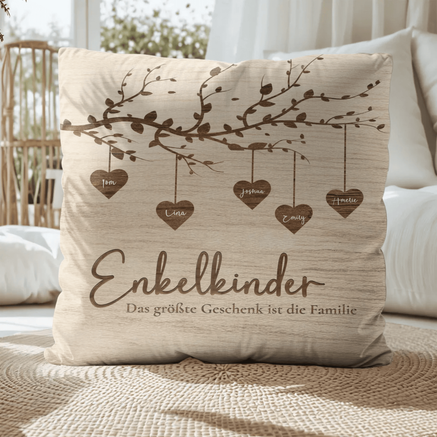 Personalisiertes Kissen - "Enkelkinder", Geschenk für Oma