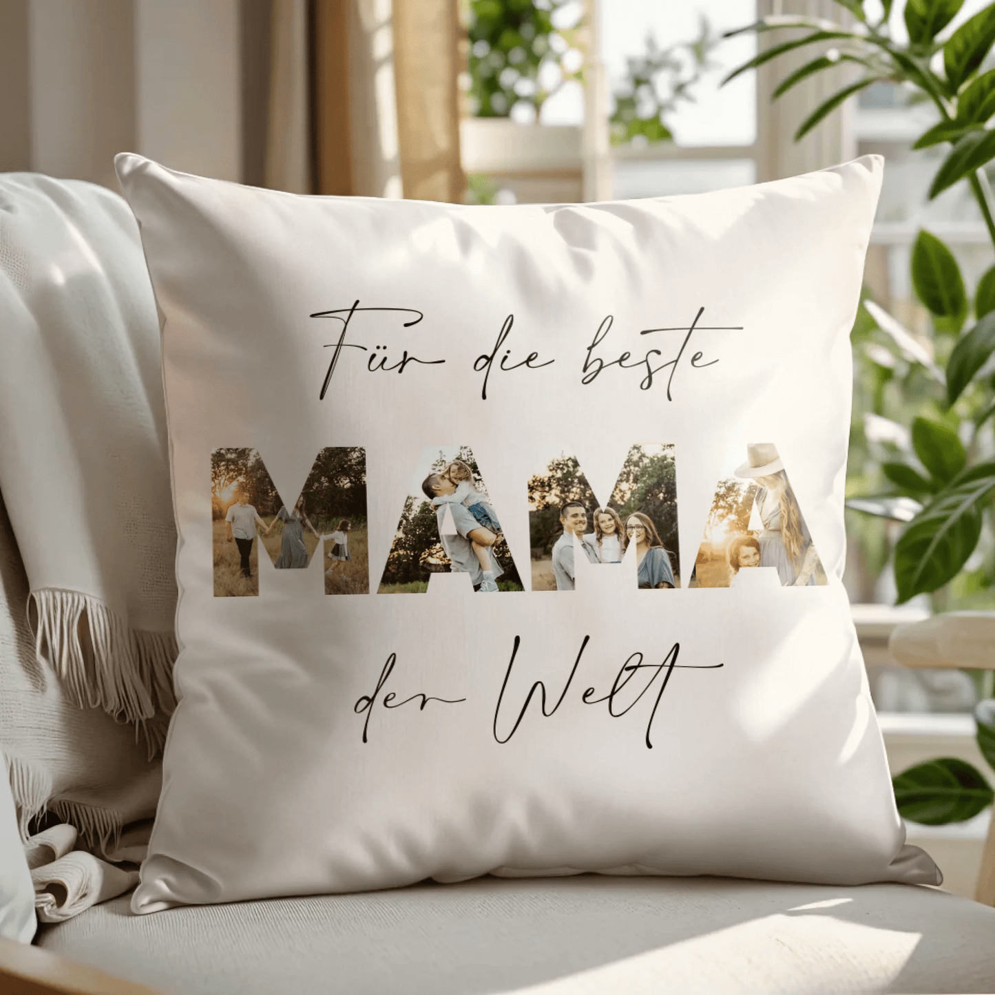 Personalisiertes Kissen - "Für die beste Mama | Foto" - LeinwandGlück