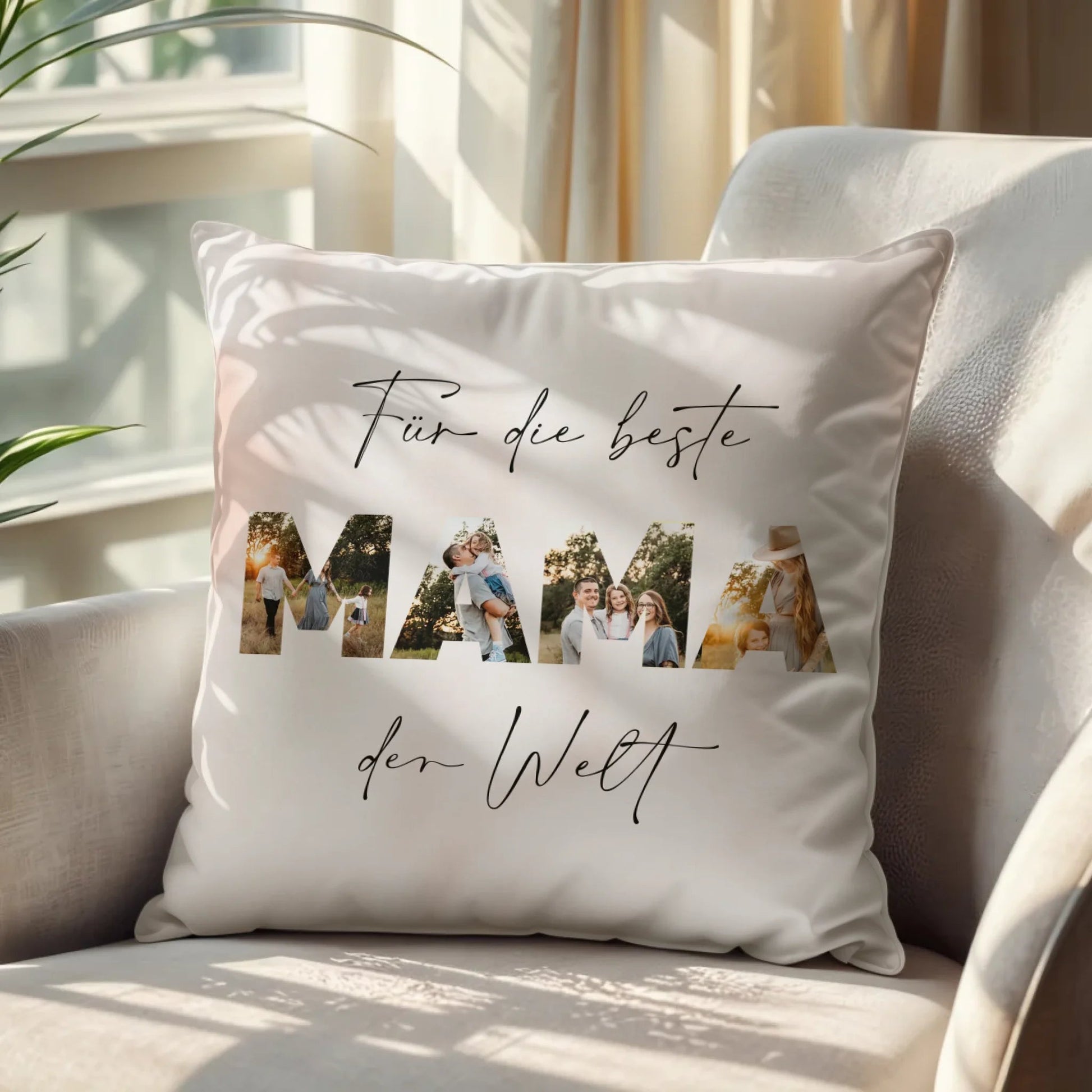 Personalisiertes Kissen - "Für die beste Mama | Foto" - LeinwandGlück
